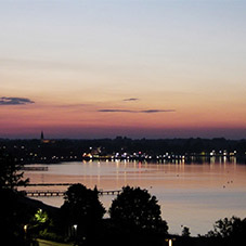 Abendrot mit Blick auf die Stadt Eckernförde